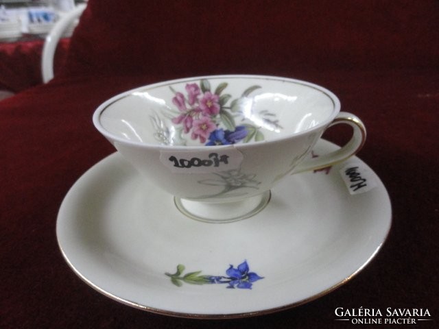 Waldershof Bavaria német porcelán, antik ajándék teáscsésze + alátét. Számozott: 44. Vanneki!