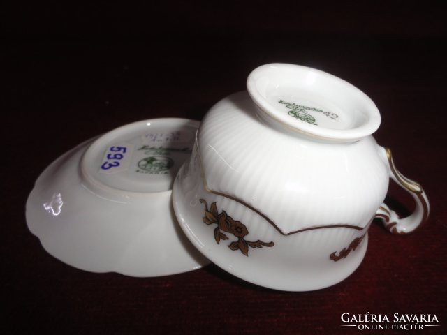 Hutschenreuther Selb Bavarian German porcelain antique coffee cup + coaster. He has!
