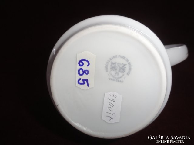 MZ Csehszlovák porcelán - CARLSBAD - kávékiöntő, barna mintával. Vanneki!