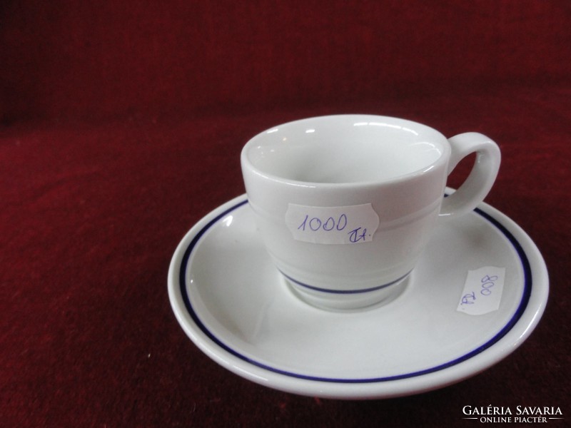 Tognana Italian porcelain coffee cup + saucer. Blue striped. He has!