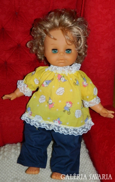 Large numbered doll with curly hair 45cm