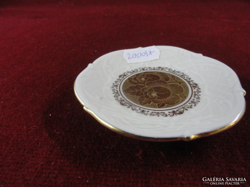 Bavaria német porcelán antik dísztálka, arany középpel, átmérője 8,5 cm. Vanneki!