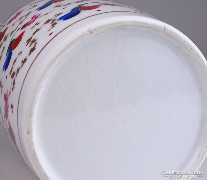 0X730 Antik kézzel festett porcelán kiöntő tetővel