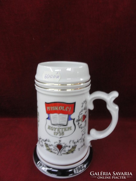 Hollóháza porcelain beer mug, commemorating 1992 of the Miskolc University of Heavy Industry. He has!