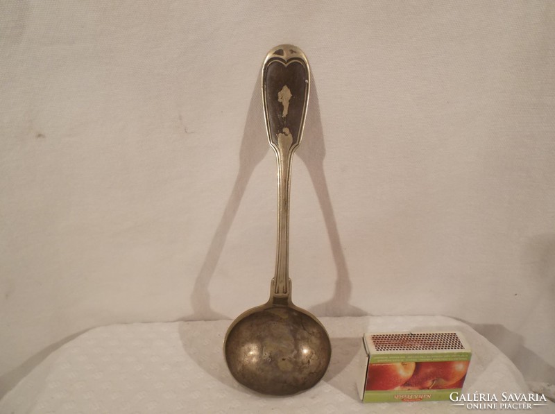 Spoon - antique - alpaca - sauce spoon - 19 x 6 x 3 cm