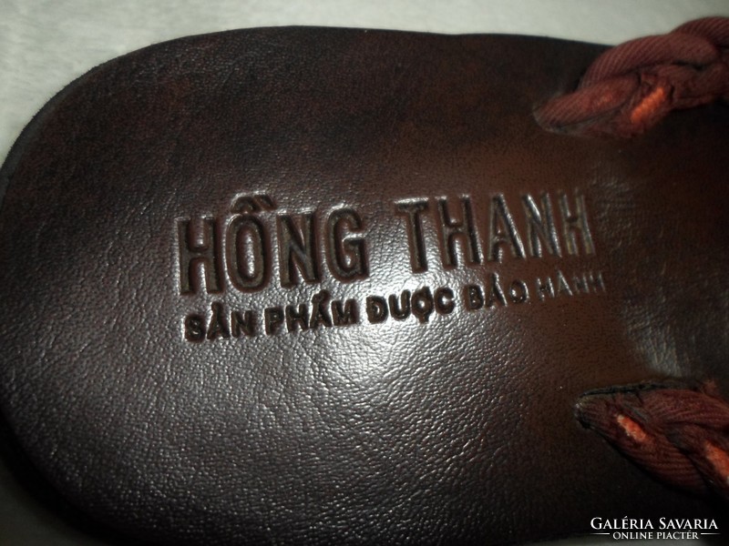 Handmade Vietnamese Buddhist style leather slippers size 38