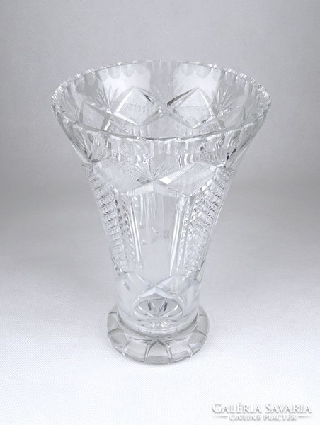 0Y010 Nagyméretű kristály váza 21 cm