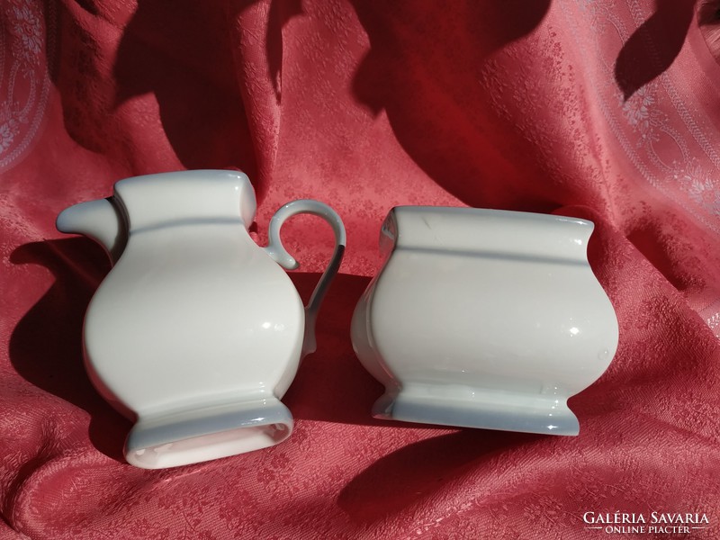 Porcelain sugar bowl and cream pourer for replacement