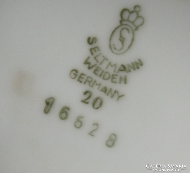Szecis stílusú Seltmann Weiden német porcelán kiöntő és tejszínes kiöntő