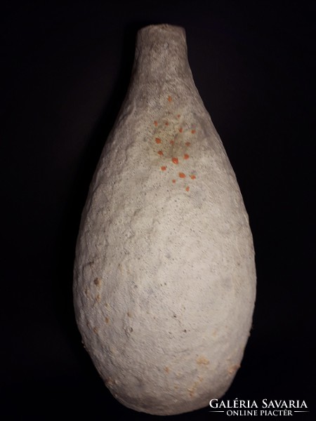 EXTRÉM RITKA nagy méretű IZSÉPY MARGIT samottos kerámia váza jelzett hibátlan padló váza