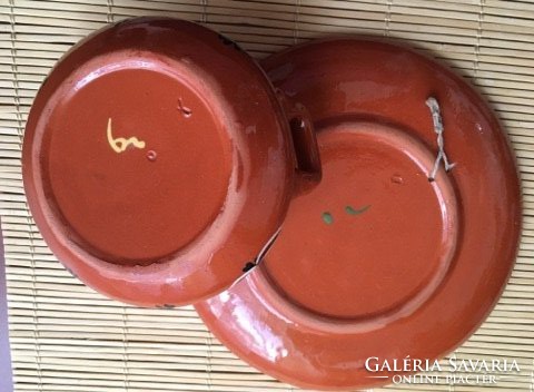 Glazed ceramic set with fruit motif