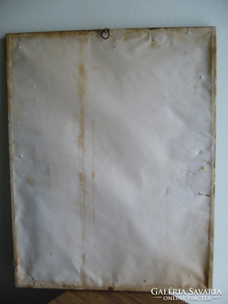 33x42 - 18x25cm Paraszt birkákkal régi kép szignozott