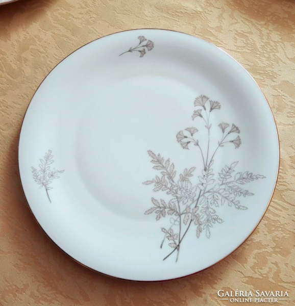 Különleges mintájú, kézzel festett német porcelán tányér, kínáló.