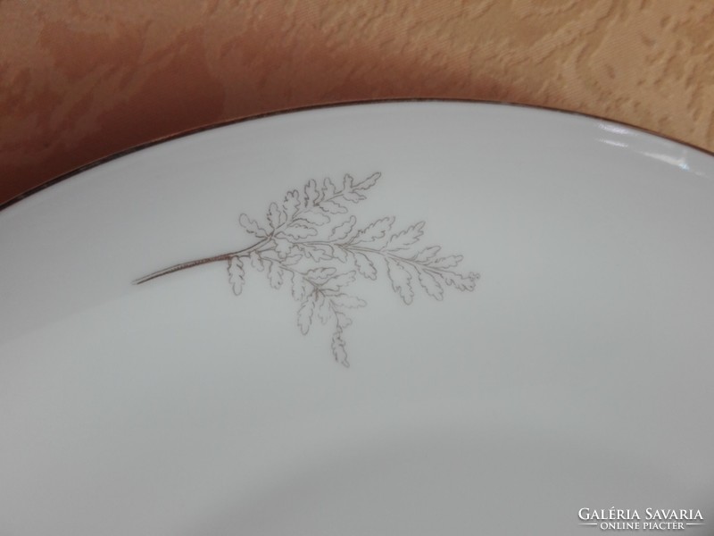 Különleges mintájú, kézzel festett német porcelán tányér, kínáló.