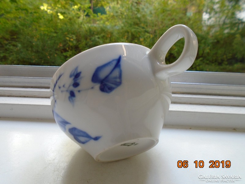 1950 Cobalt blue schönwald German tea cup with leaf pattern