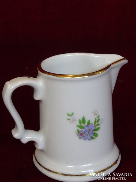 French Limoges porcelain milk jug, with a view of Andorra, 6.5 cm high. He has!
