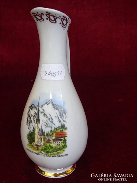 Ausztriai porcelán váza, HEILINGENBLUT - GROSS - LOCKNER  látképpel. Vanneki!