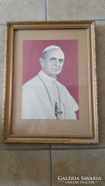 Kép egyházi méltóságról, hibátlan keretben eladó!Szent VI. Pál pápa,Giovanni Battista Enrico Antonio
