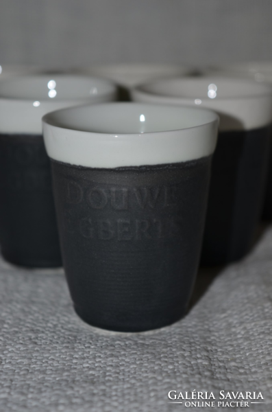 6 db dombor nyomott Douwe Egberts feliratú kávés pohár készlet  ( DBZ 00120 )