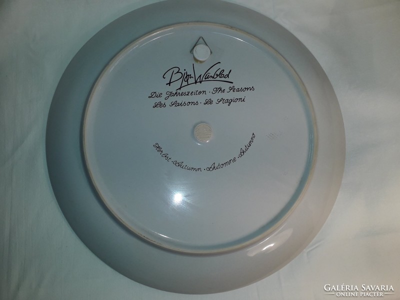 Rosenthal björn wiinblad limited edition autumn porcelain wall bowl large diameter 35 cm