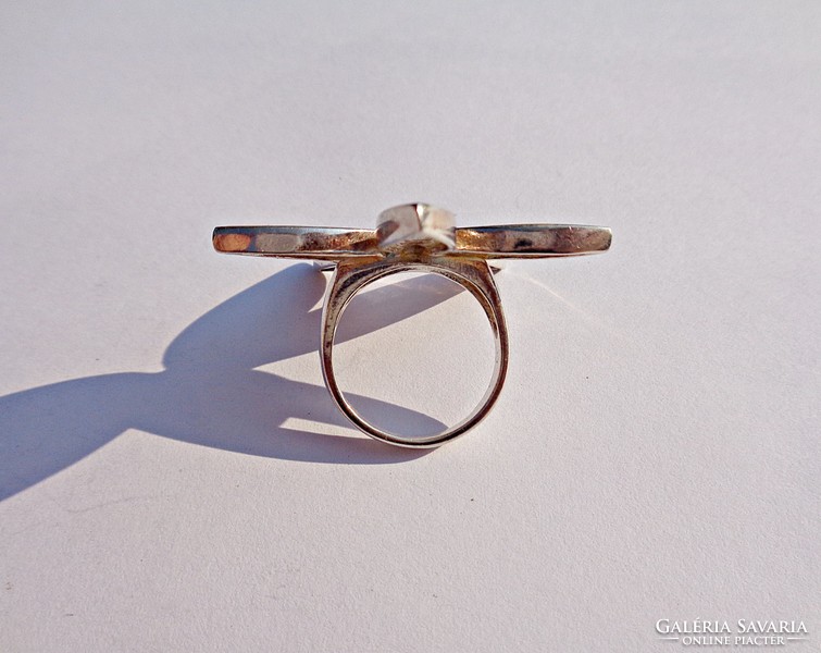 Nagy virágos, tűzzománcos, 925-ös gyűrű