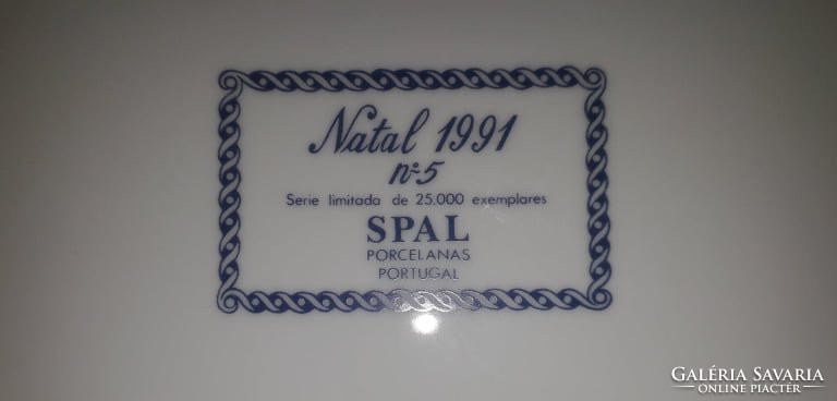 Portugál emlék tányér VISTA ALEGRE PORTUGÁLIA - FESTA NATAL 1991