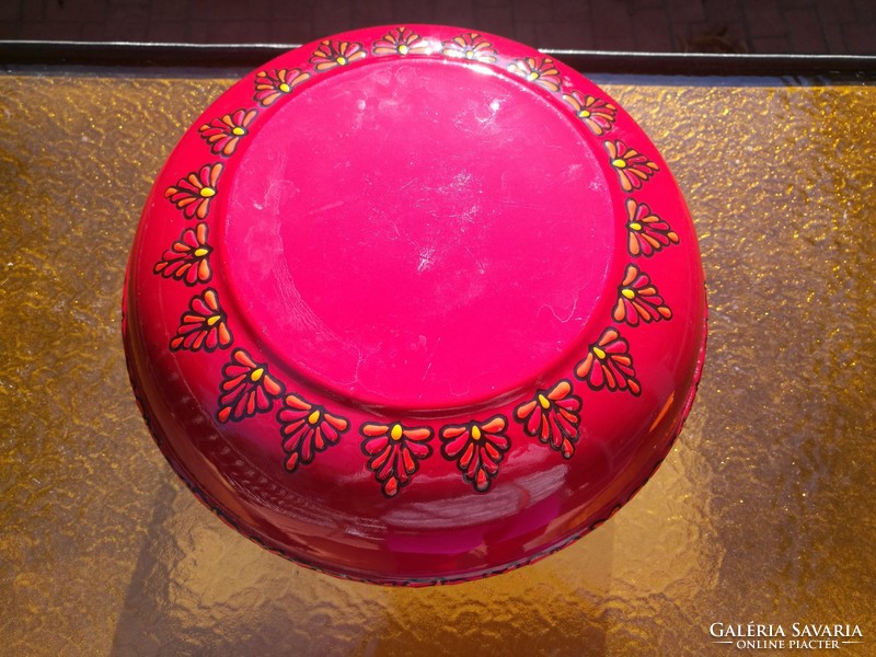Fire enamel sphere vase with Hungarian motif