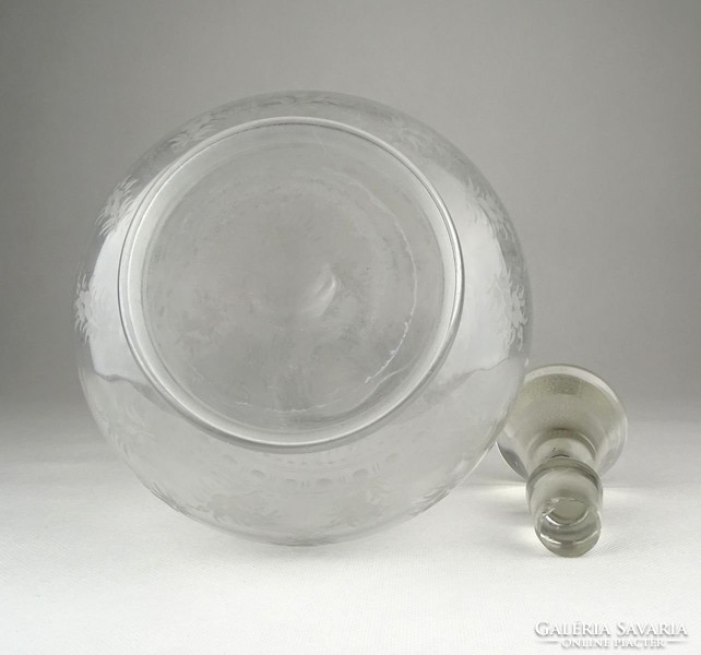 0Y377 Antik csiszolt gyönyörű dugós üveg 33 cm
