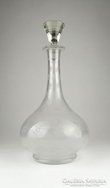 0Y377 Antik csiszolt gyönyörű dugós üveg 33 cm