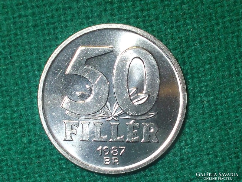50 Filér 1987 ! It was not in circulation! Greenish!