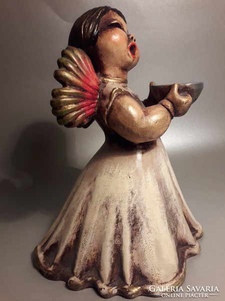 Elegant ceramic angel candle holder bozner 20 cm