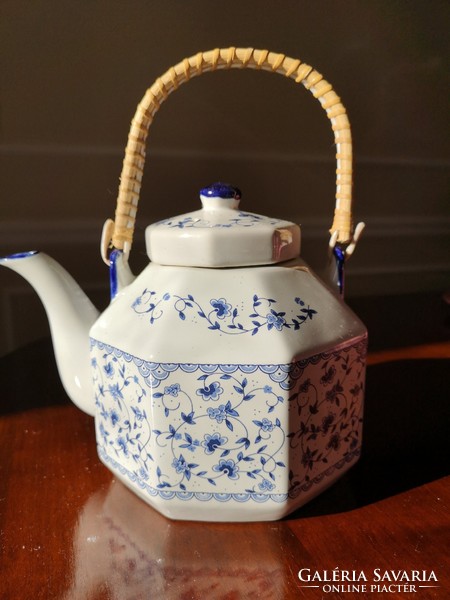 Kék-fehér teás porcelán szett