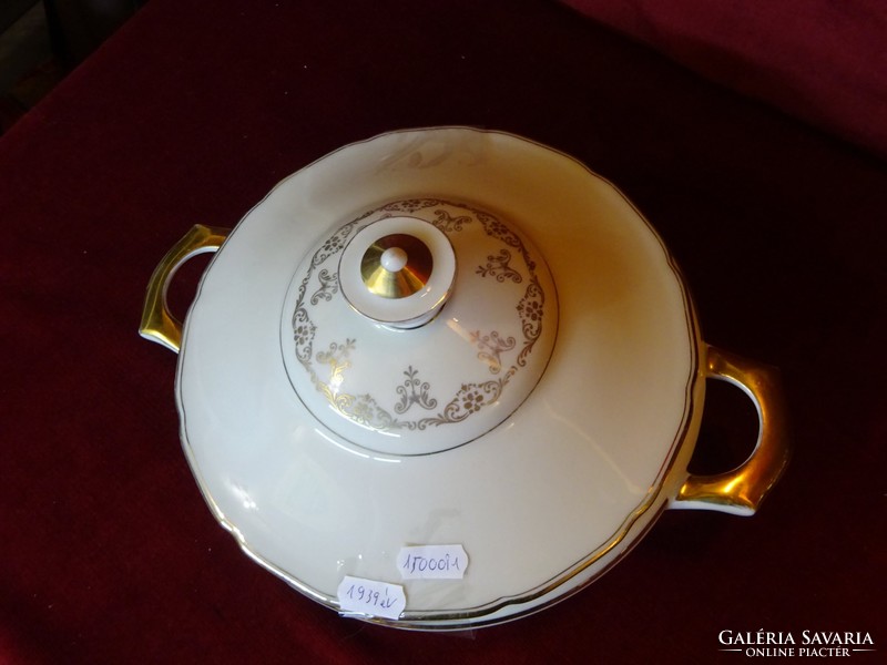C.T. Tielsch-altwasser germany garnished bowl with lid, richly gilded. Antique. He has!