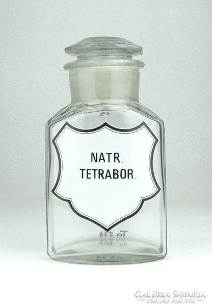 0Y770 Régi gyógyszertári patika üveg NATR TETRABOR