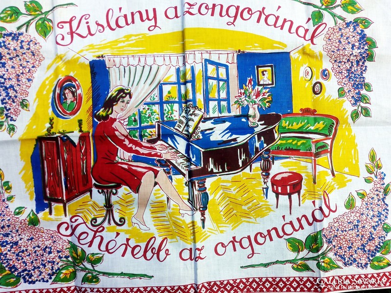 Very rare, old wall hanging, little girl at the piano with the lyrics of the hit song 22.