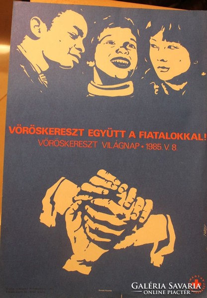 Vöröskereszt plakát 1985. Mérete:34x50 cm.