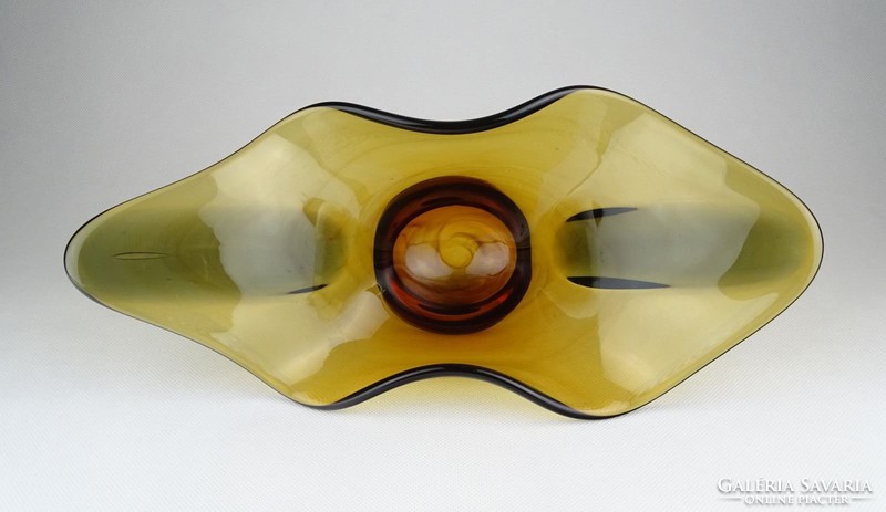 0Y922 Fújtüveg BOHEMIA művészi üveg tál 31 cm
