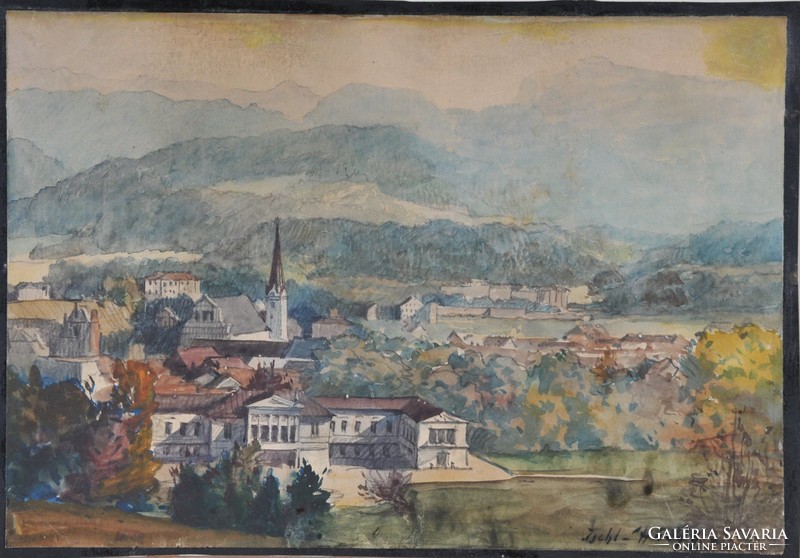Háry Gyula  (1864-1946): Bad Ischl, akvarell