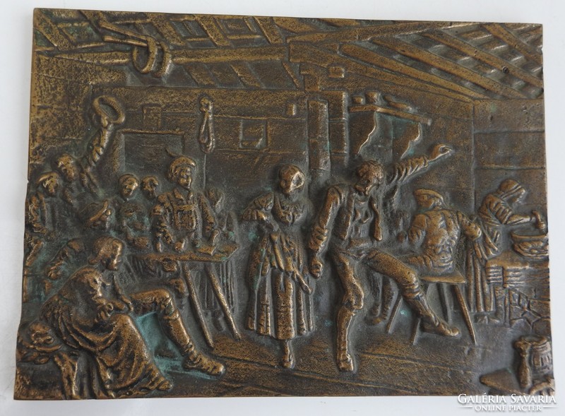 Revelers - bronze mural