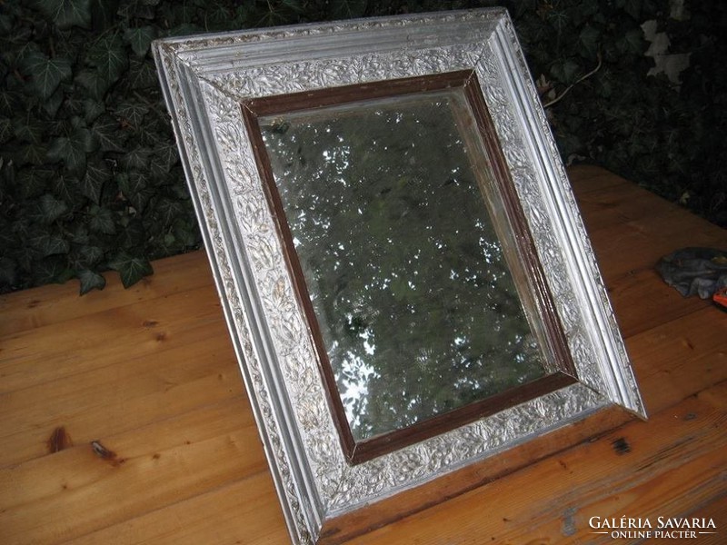 Tükör - NAGY -  antik, bécsi tükör - 60 x 50 cm a keret alsó széle elveszett - egyébként hibátlan