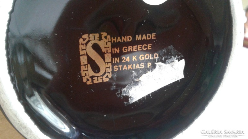Aranyozott 24K, kézzel készült görög váza