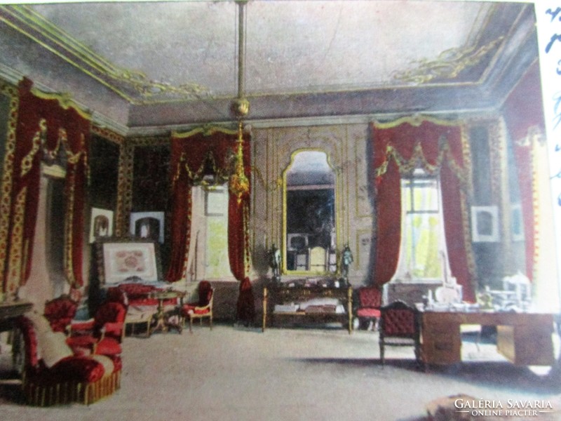 Gödöllő grassalkovich - castle king's study color postcard 1900
