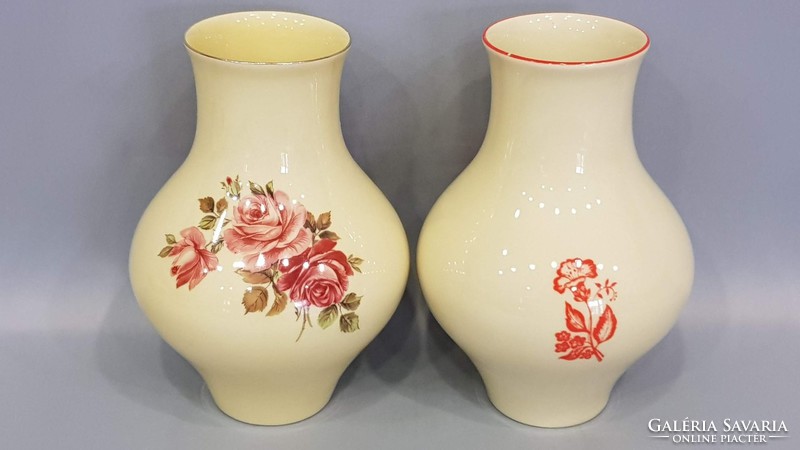 Zsolnay flower pattern vases in one