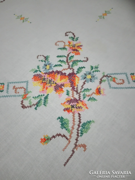 Antique embroidered tablecloth, 81 x 84 cm
