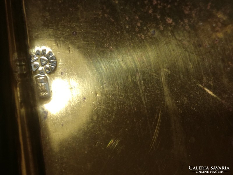 Art deco kobaltkék dúsan aranyozott mokkás készlet monogramos  jelzett Argentor tálcával