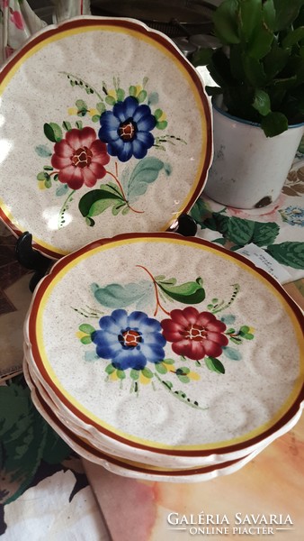 6 Pcs. Faience hand-painted small plates