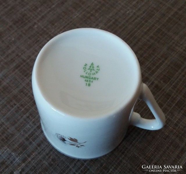 Hollóházi porcelán kávés csésze virágos