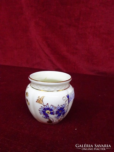 Zsolnay porcelán búzavirágmintás mini váza, jelzése 1064/40/059. Vanneki!