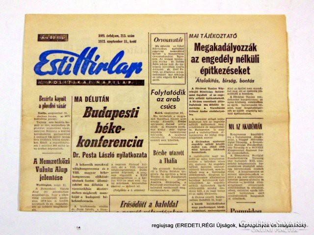 1973.09.11  /  Budapesti béke konferencia  /  Esti Hírlap  /  Szs.:  12611