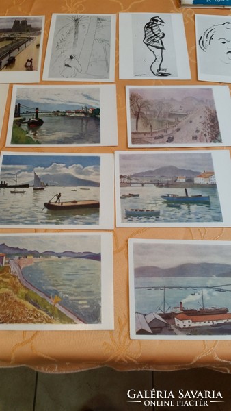 0T154 old 20 piece postcard folder for sale. Painting